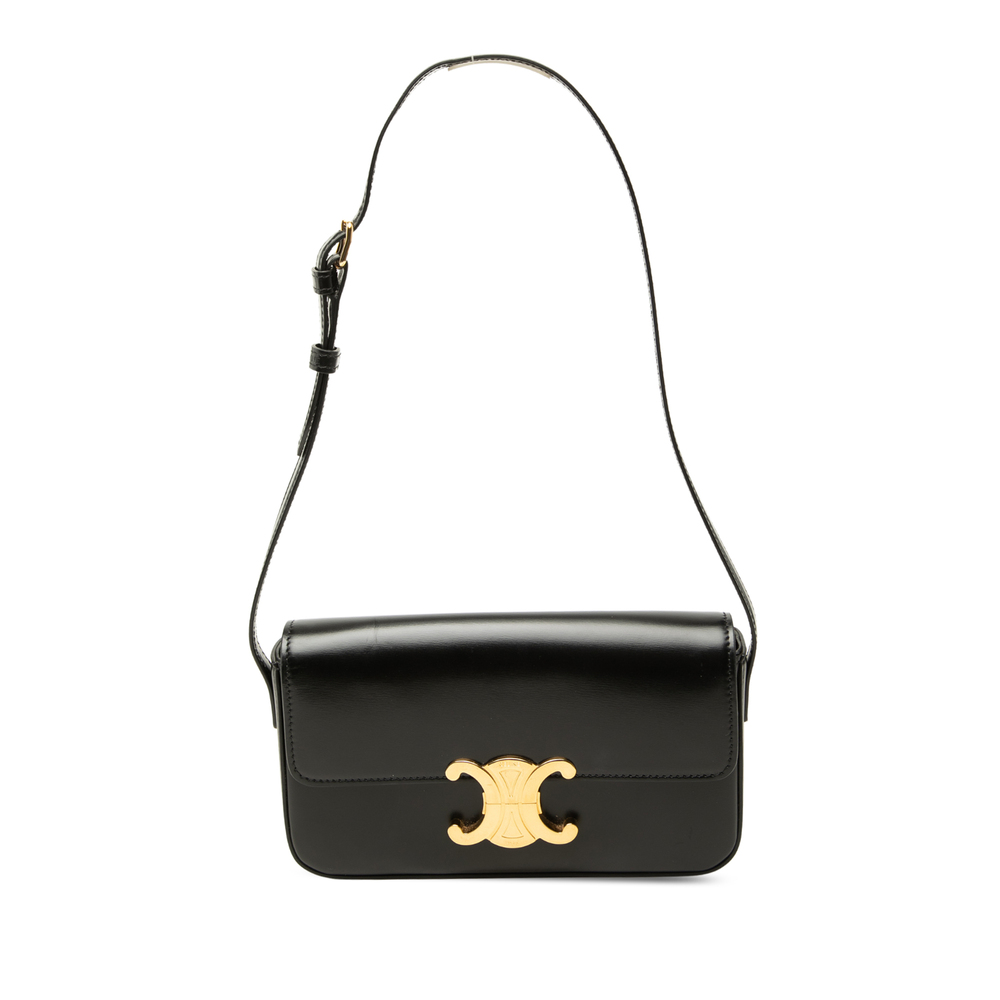 Pre-Loved Celine Shiny Calfskin Triomphe Claude Shoulder Bag